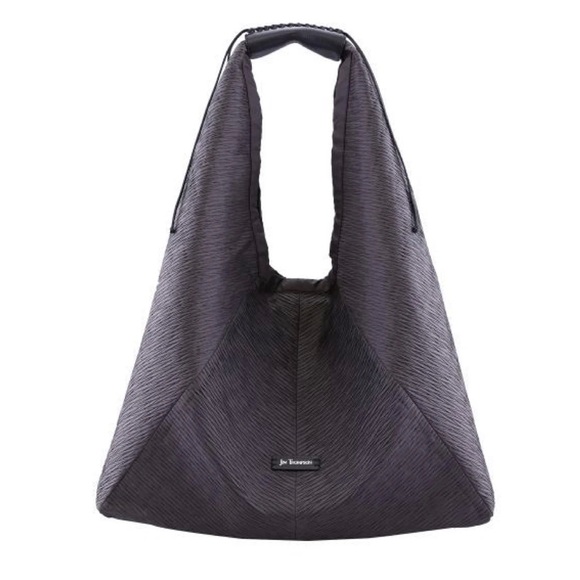 Jim Thompson Pleated Silk Hobo Bag/Detachable Pouch Gray/Anthracite - Picture 1 of 15